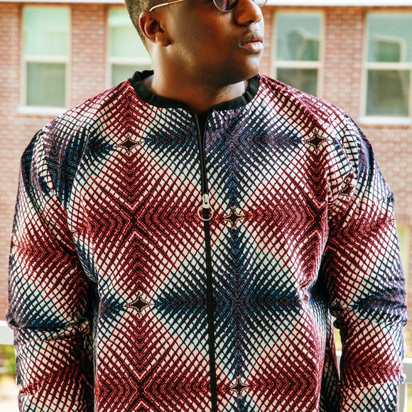 Men’s African Print Long sleeve Jacket - Picture 3 of 9